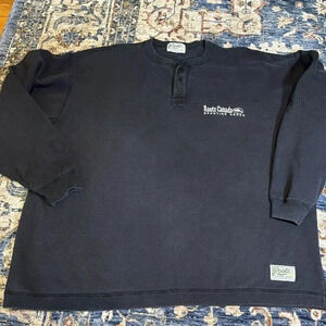 roots canada sporting goods long sleeve heavy sweatshirt black large men/unisex